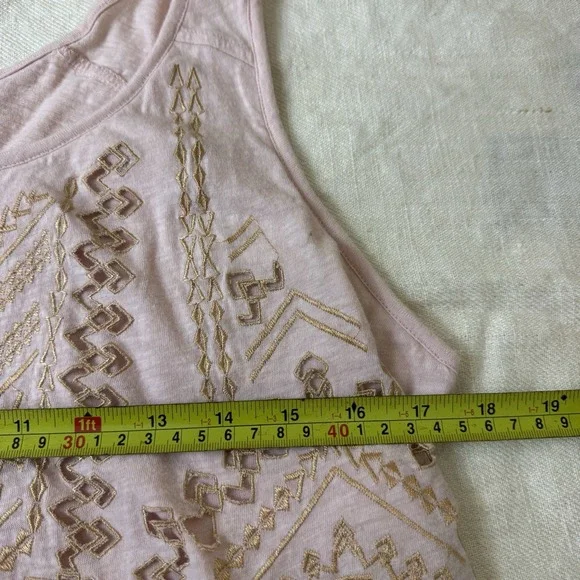 Democracy Tank Top Womens L Pink Embroidered Cottagecore Boho Festival Peasant - Picture 4 of 8